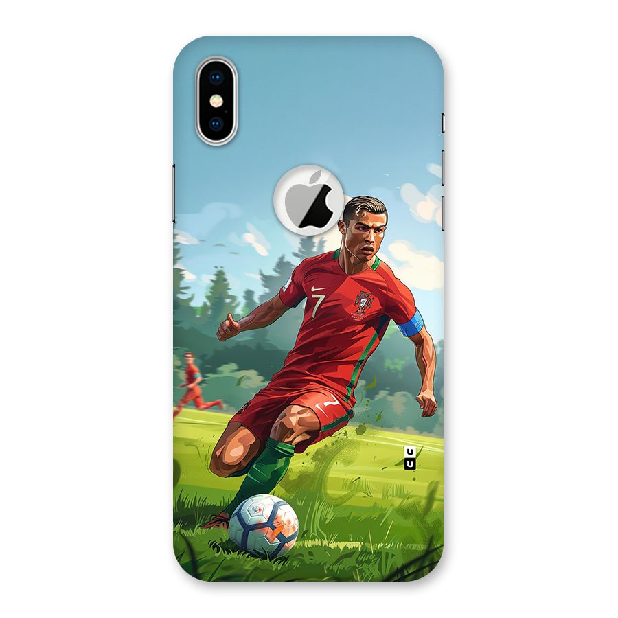 Soccer Star Playing Back Case for iPhone X Logo Cut
