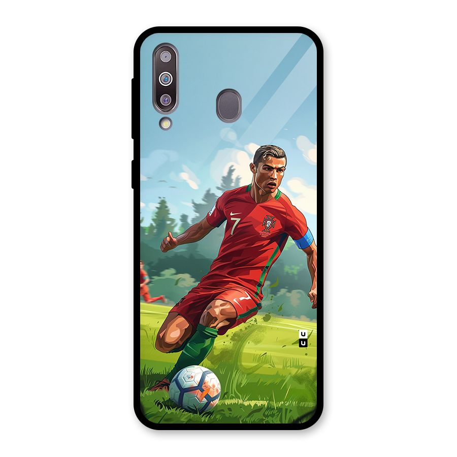 Soccer Star Playing Glass Back Case for Galaxy M30