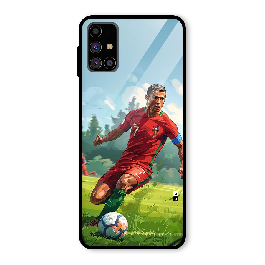 Soccer Star Playing Glass Back Case for Galaxy M31s