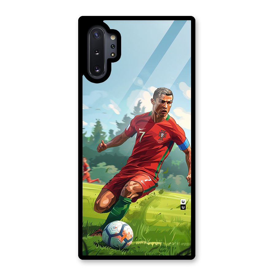 Soccer Star Playing Glass Back Case for Galaxy Note 10 Plus