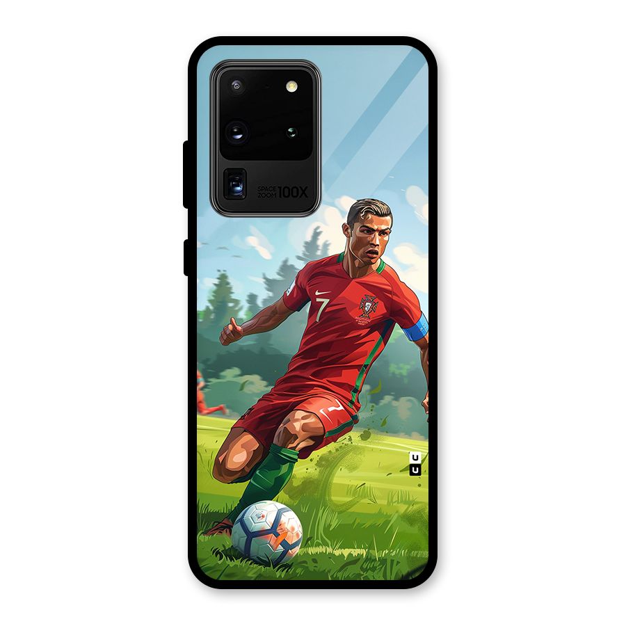 Soccer Star Playing Glass Back Case for Galaxy S20 Ultra