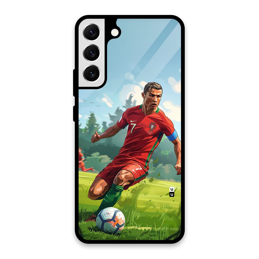 Soccer Star Playing Glass Back Case for Galaxy S22 Plus 5G