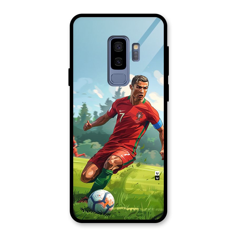 Soccer Star Playing Glass Back Case for Galaxy S9 Plus