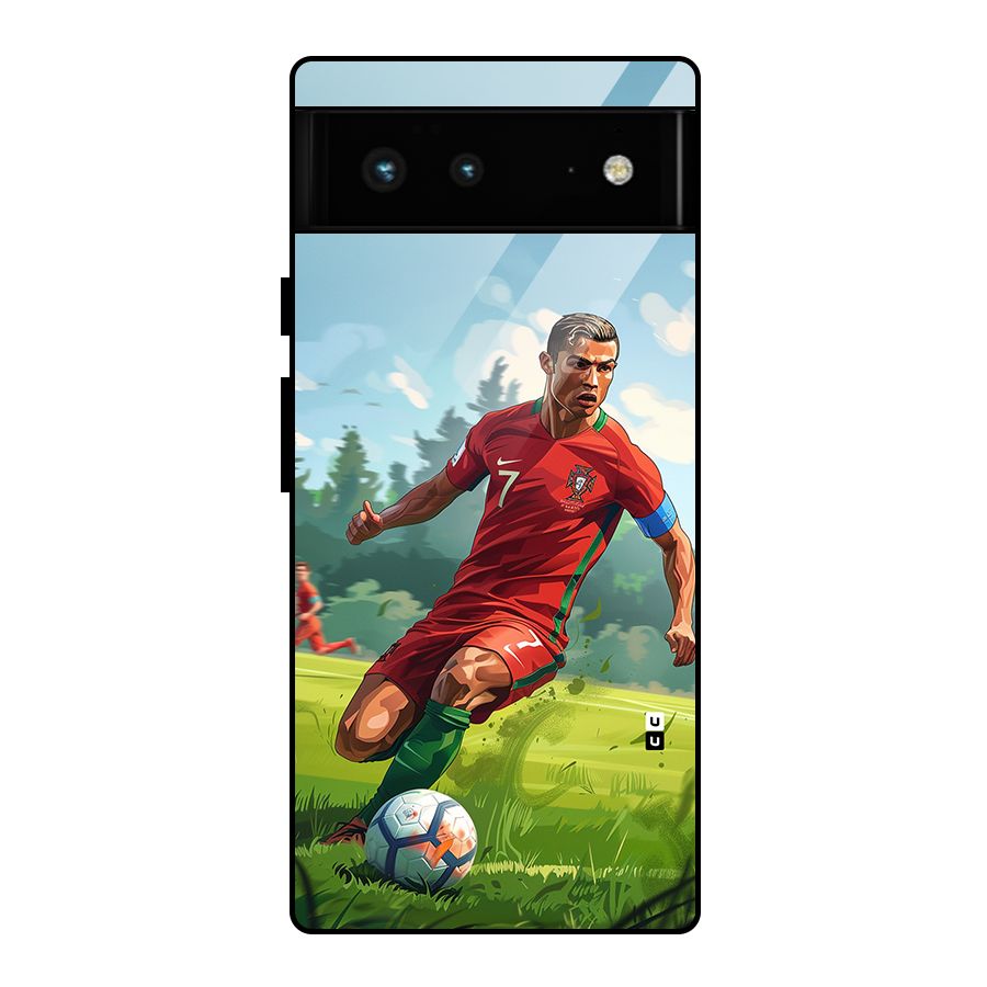 Soccer Star Playing Glass Back Case for Google Pixel 6