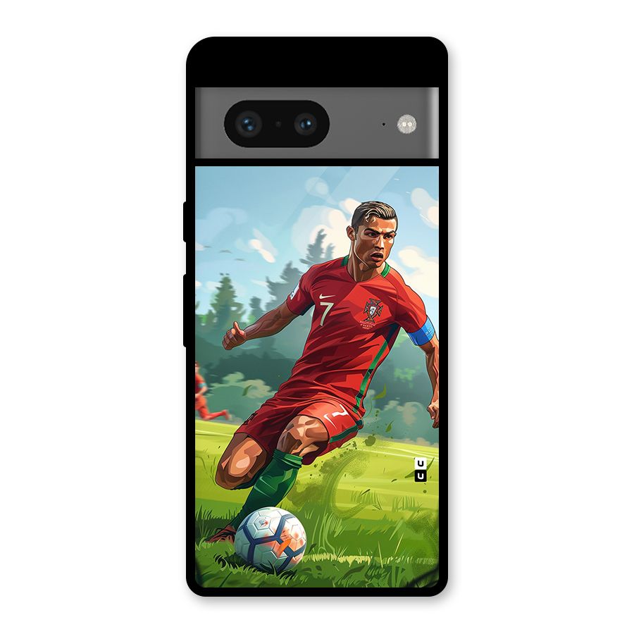 Soccer Star Playing Glass Back Case for Google Pixel 7