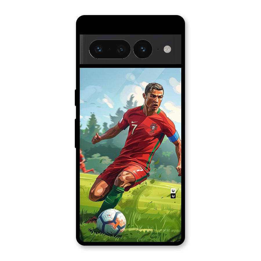 Soccer Star Playing Glass Back Case for Google Pixel 7 Pro