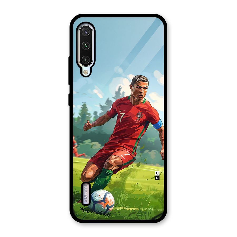 Soccer Star Playing Glass Back Case for Mi A3