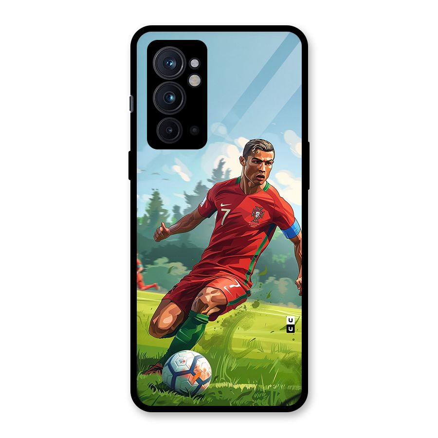 Soccer Star Playing Glass Back Case for OnePlus 9RT 5G