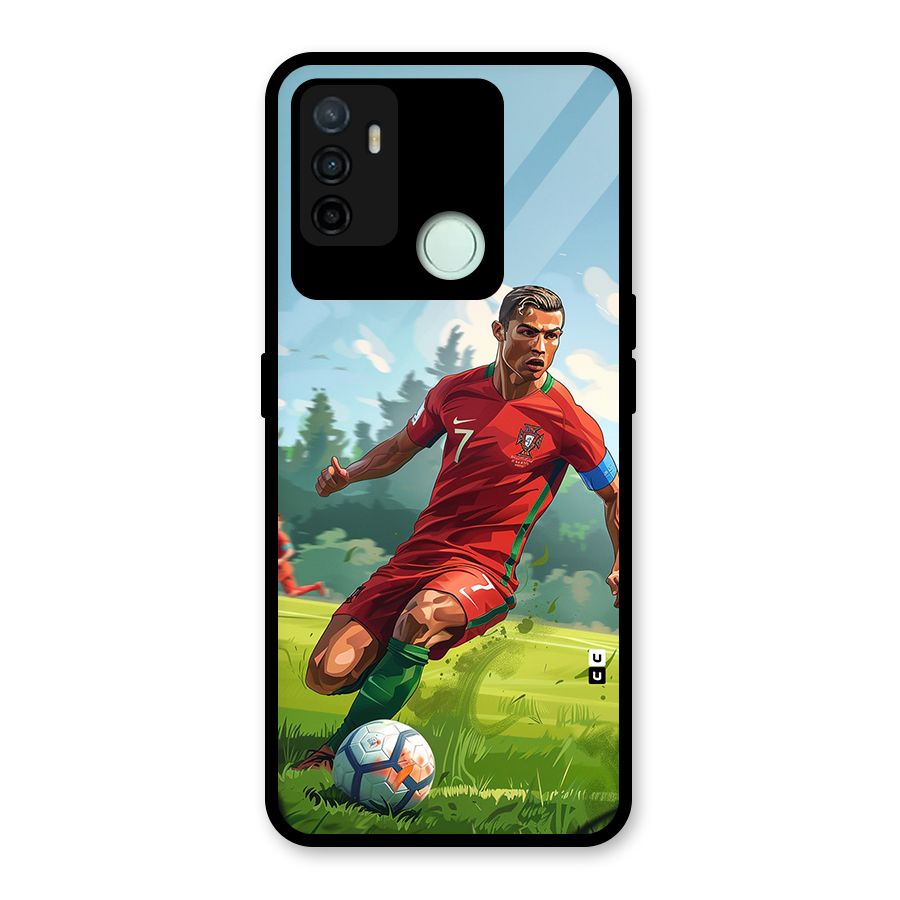Soccer Star Playing Glass Back Case for Oppo A53