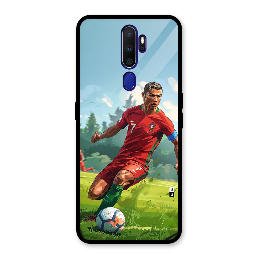 Soccer Star Playing Glass Back Case for Oppo A9 (2020)