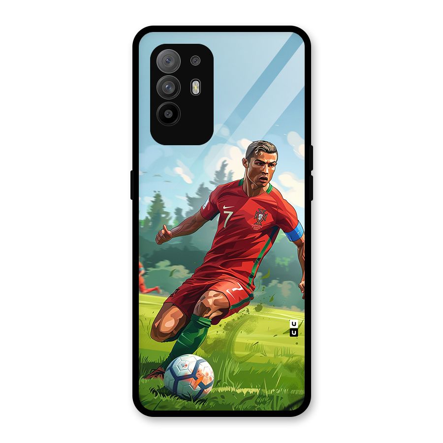 Soccer Star Playing Glass Back Case for Oppo F19 Pro Plus 5G