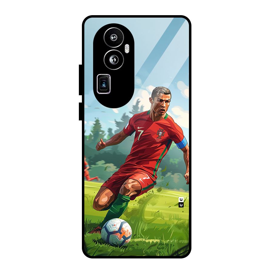 Soccer Star Playing Glass Back Case for Oppo Reno10 Pro Plus