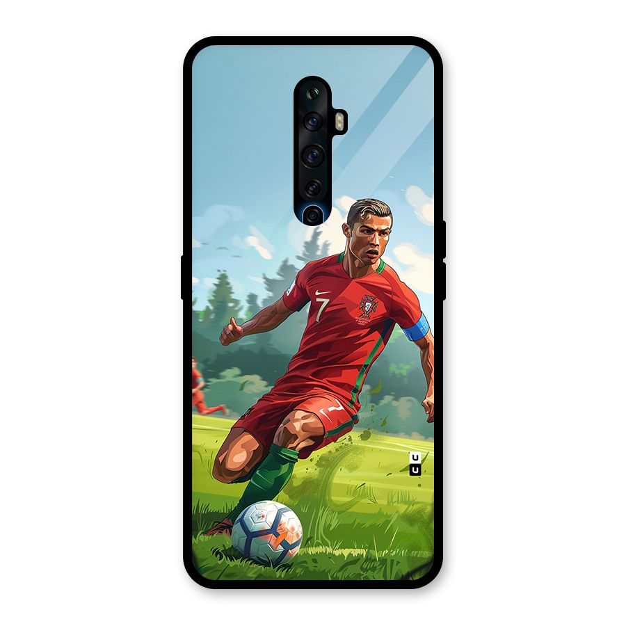 Soccer Star Playing Glass Back Case for Oppo Reno2 Z