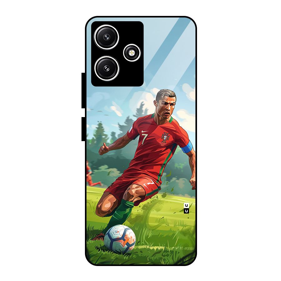 Soccer Star Playing Glass Back Case for Poco M6 Pro
