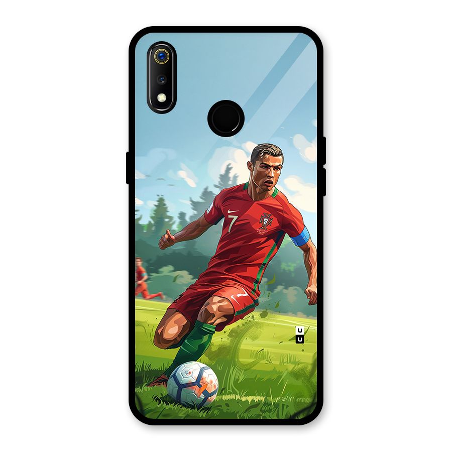 Soccer Star Playing Glass Back Case for Realme 3