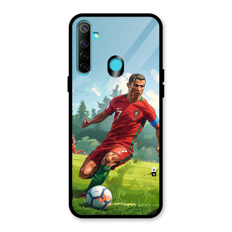 Soccer Star Playing Glass Back Case for Realme 5i
