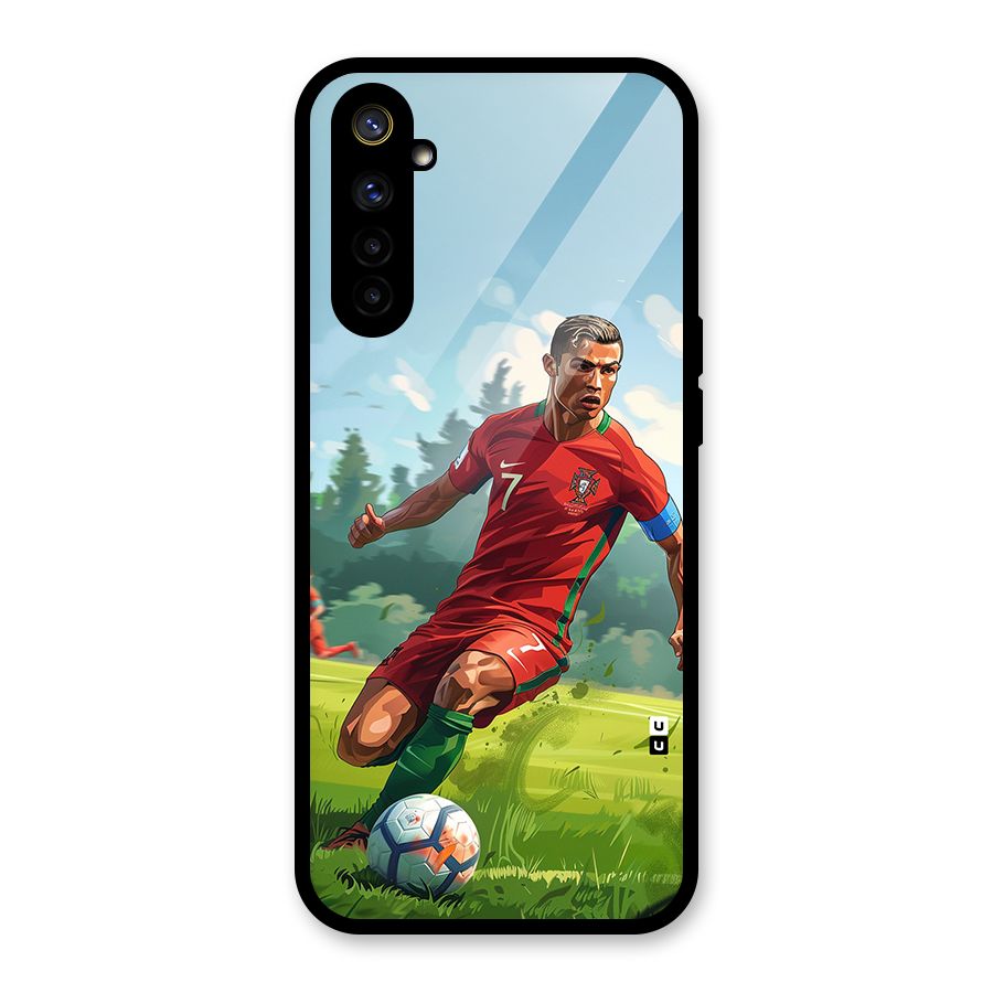 Soccer Star Playing Glass Back Case for Realme 6