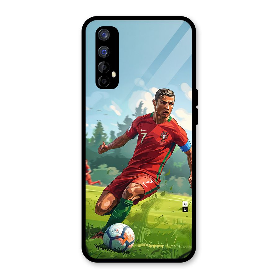 Soccer Star Playing Glass Back Case for Realme 7