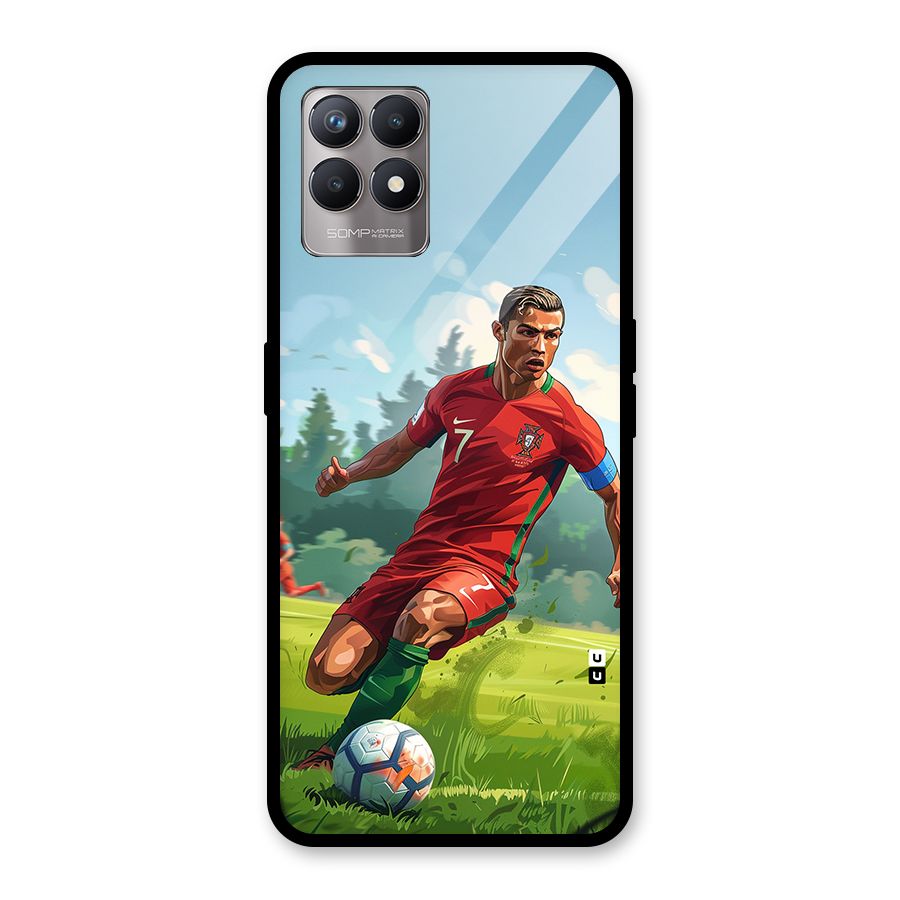 Soccer Star Playing Glass Back Case for Realme 8i