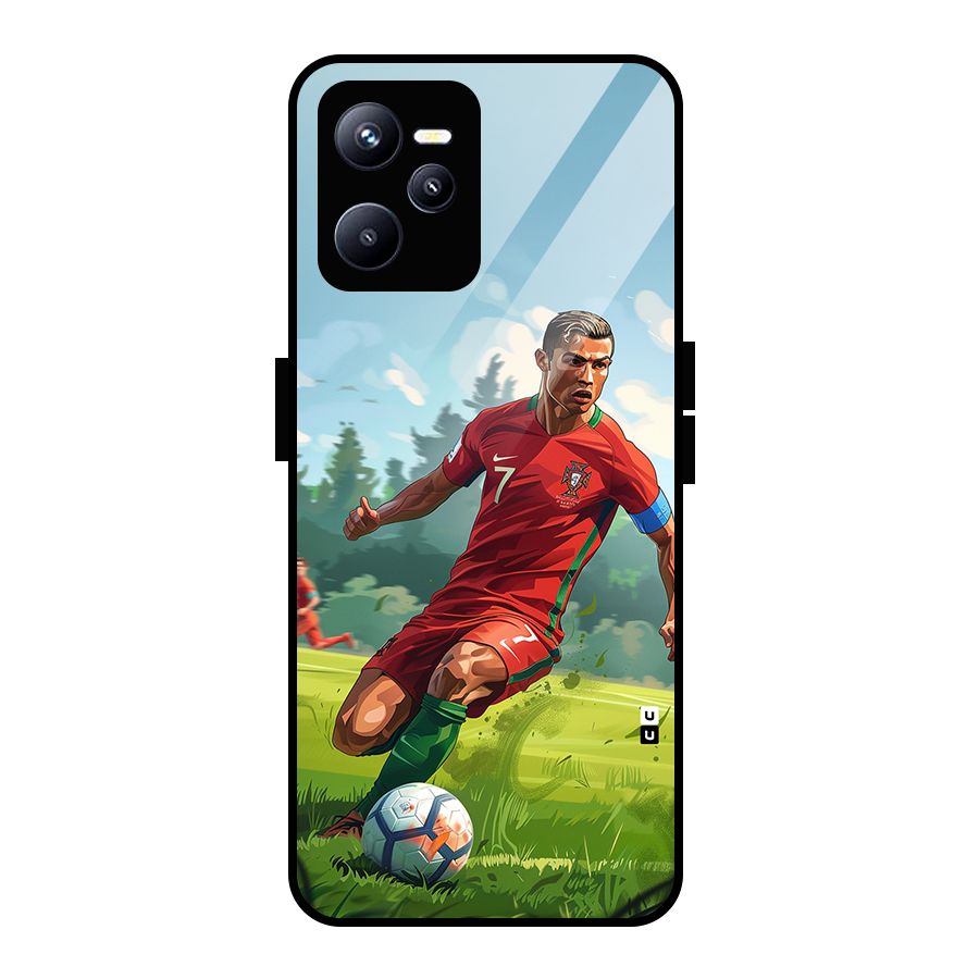 Soccer Star Playing Glass Back Case for Realme C35