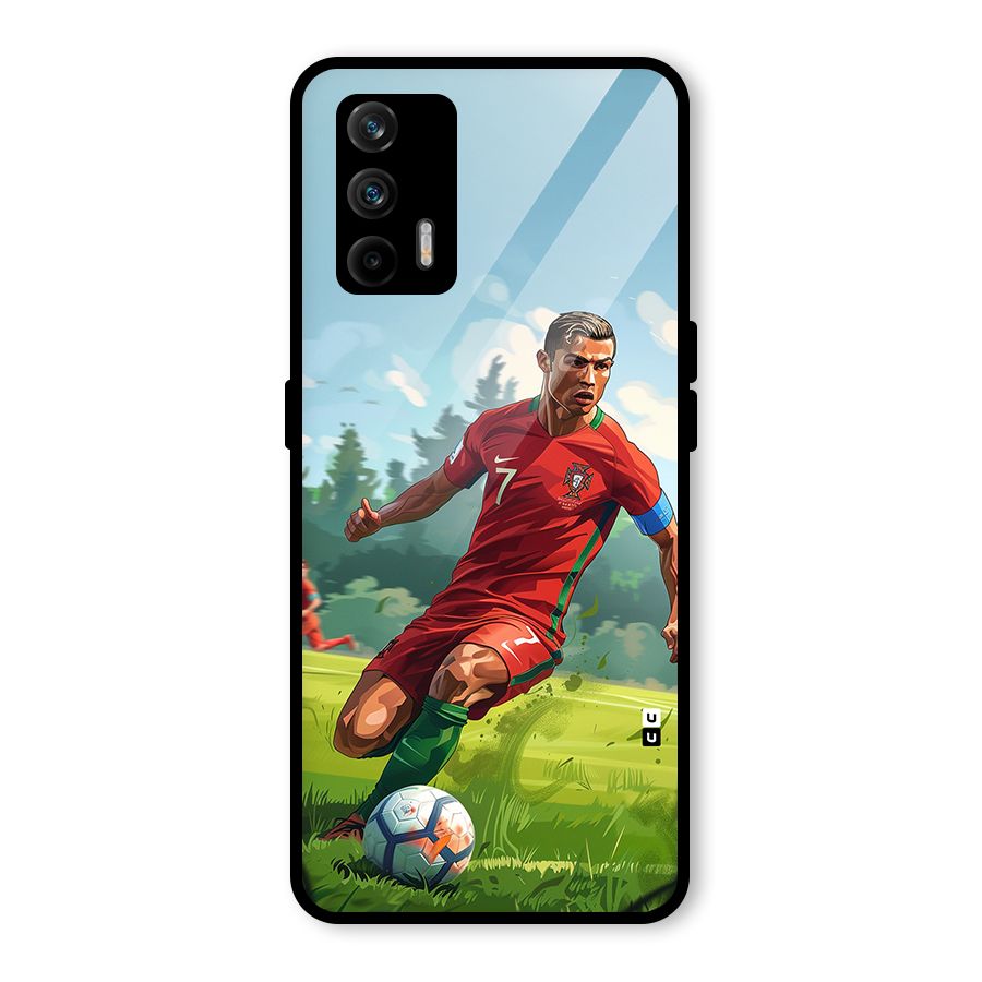 Soccer Star Playing Glass Back Case for Realme GT 5G