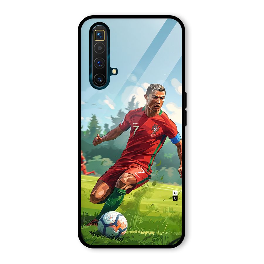 Soccer Star Playing Glass Back Case for Realme X3 SuperZoom