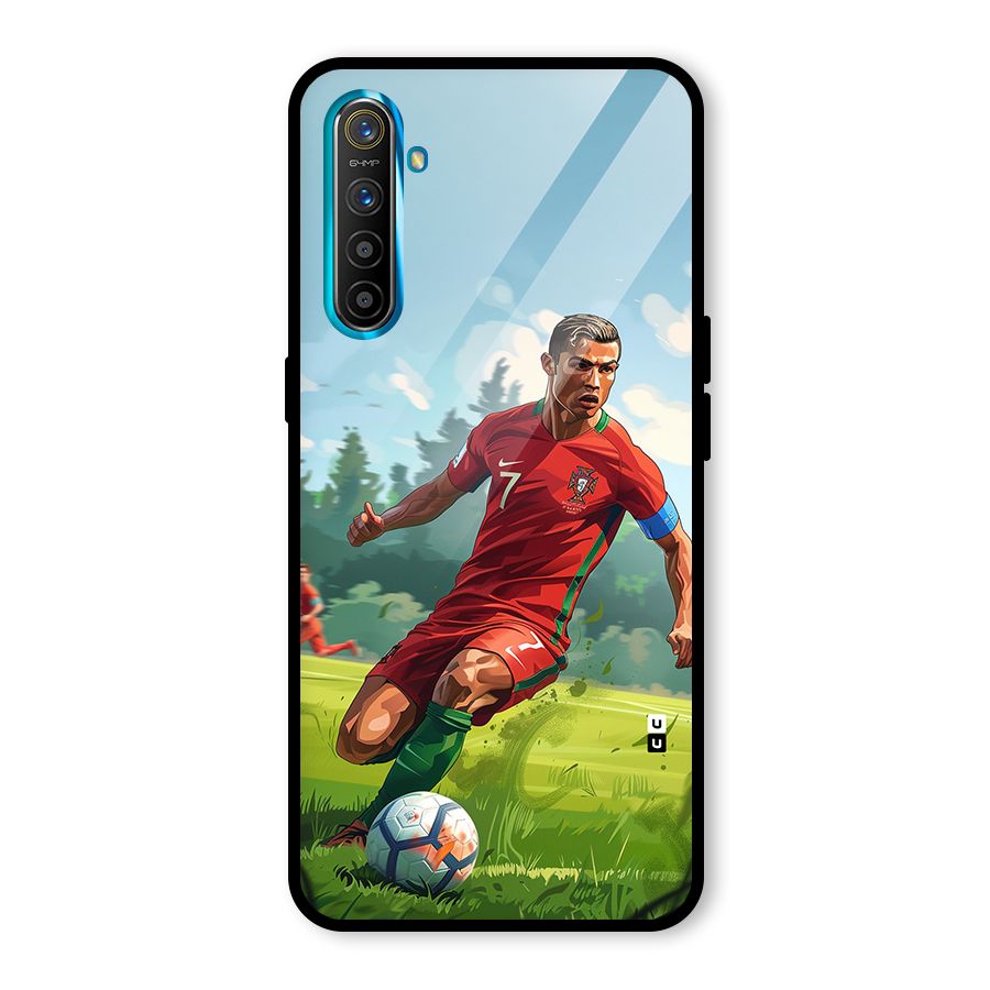 Soccer Star Playing Glass Back Case for Realme XT
