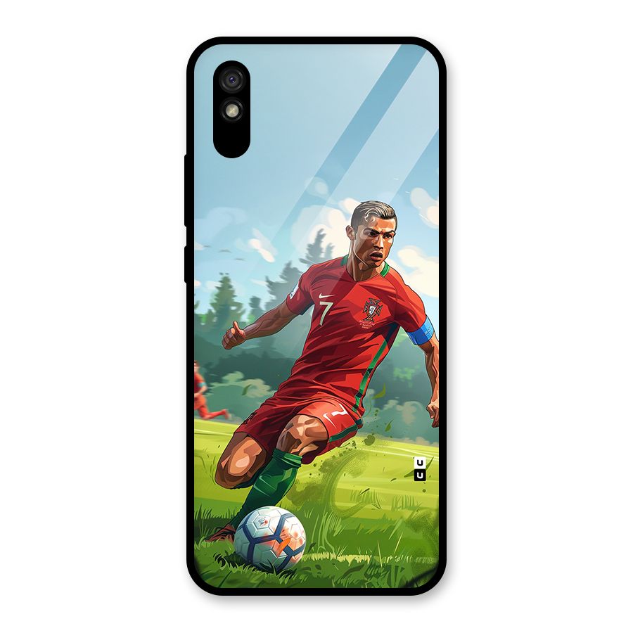 Soccer Star Playing Glass Back Case for Redmi 9A