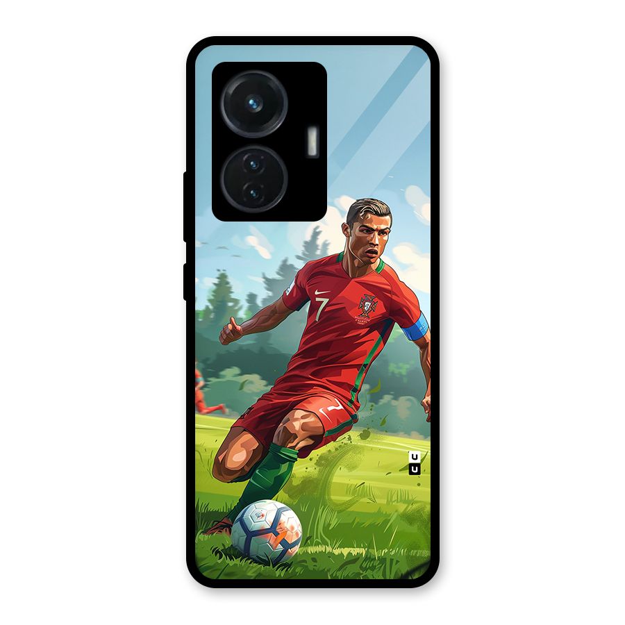 Soccer Star Playing Glass Back Case for Vivo T1 44W