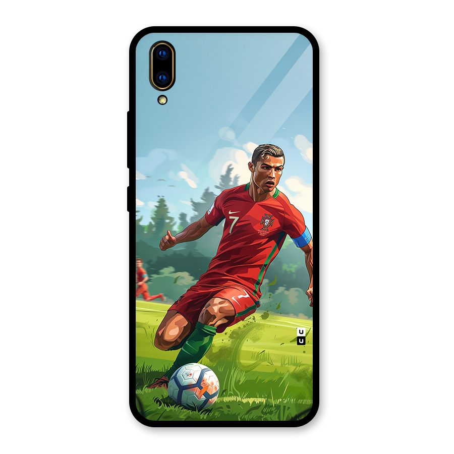 Soccer Star Playing Glass Back Case for Vivo V11 Pro