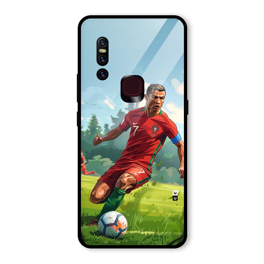 Soccer Star Playing Glass Back Case for Vivo V15