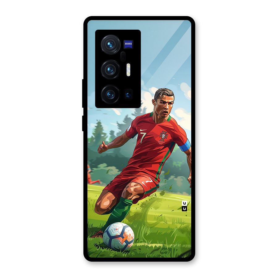Soccer Star Playing Glass Back Case for Vivo X70 Pro Plus