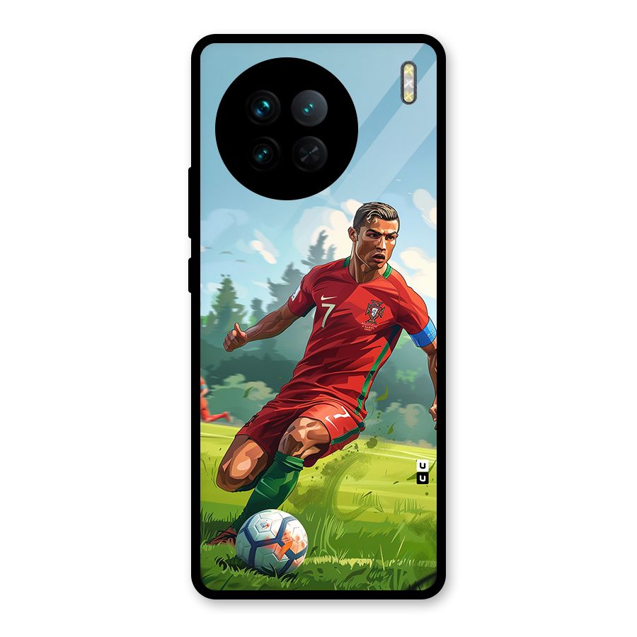 Soccer Star Playing Glass Back Case for Vivo X90