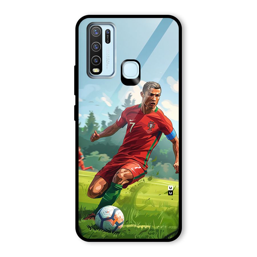 Soccer Star Playing Glass Back Case for Vivo Y30
