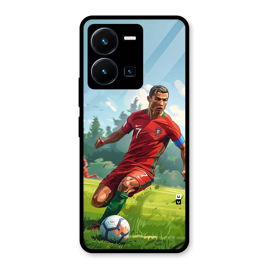 Soccer Star Playing Glass Back Case for Vivo Y35