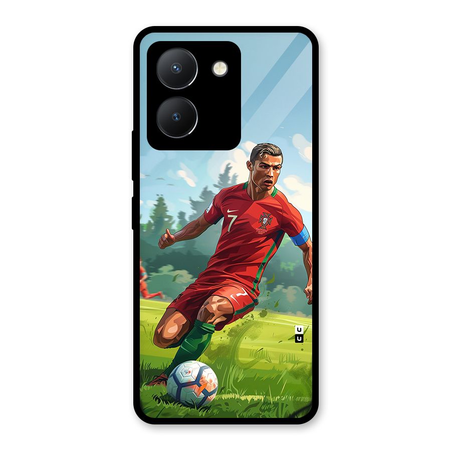 Soccer Star Playing Glass Back Case for Vivo Y36