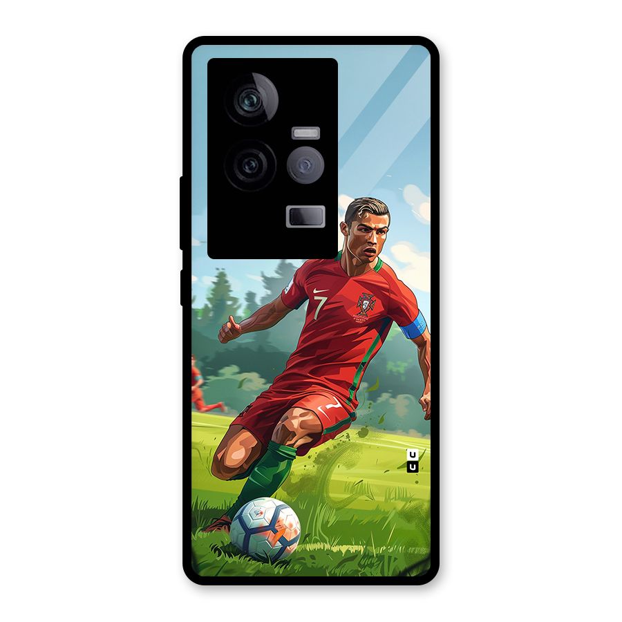 Soccer Star Playing Glass Back Case for Vivo iQOO 11 5G