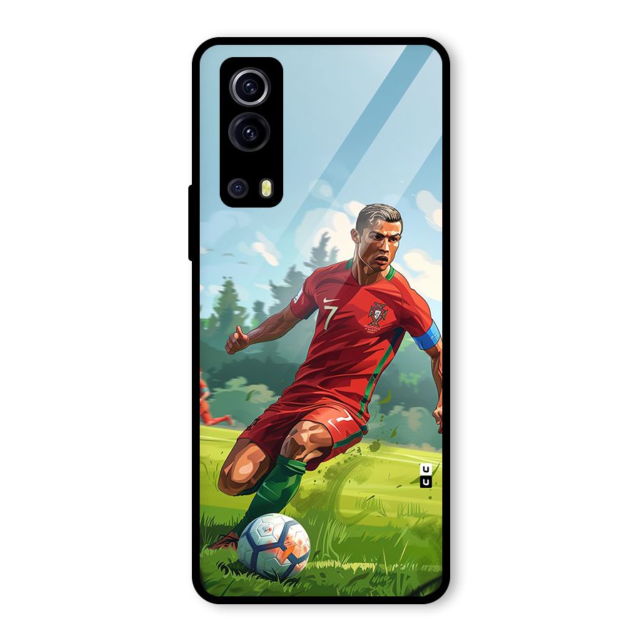 Soccer Star Playing Glass Back Case for Vivo iQOO Z3