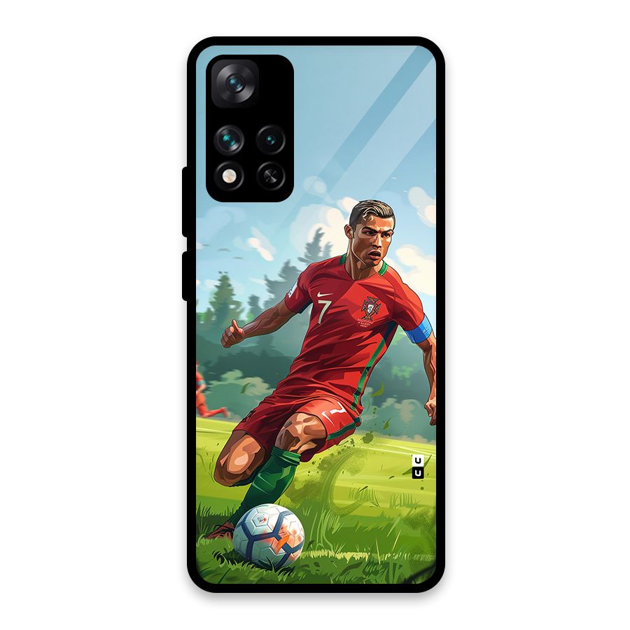 Soccer Star Playing Glass Back Case for Xiaomi 11i HyperCharge 5G