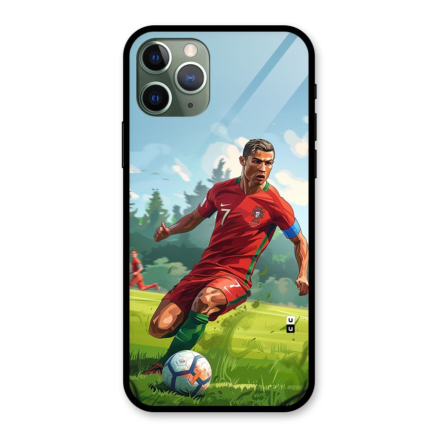 Soccer Star Playing Glass Back Case for iPhone 11 Pro