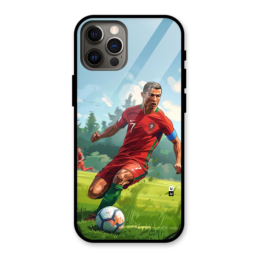 Soccer Star Playing Glass Back Case for iPhone 12 Pro