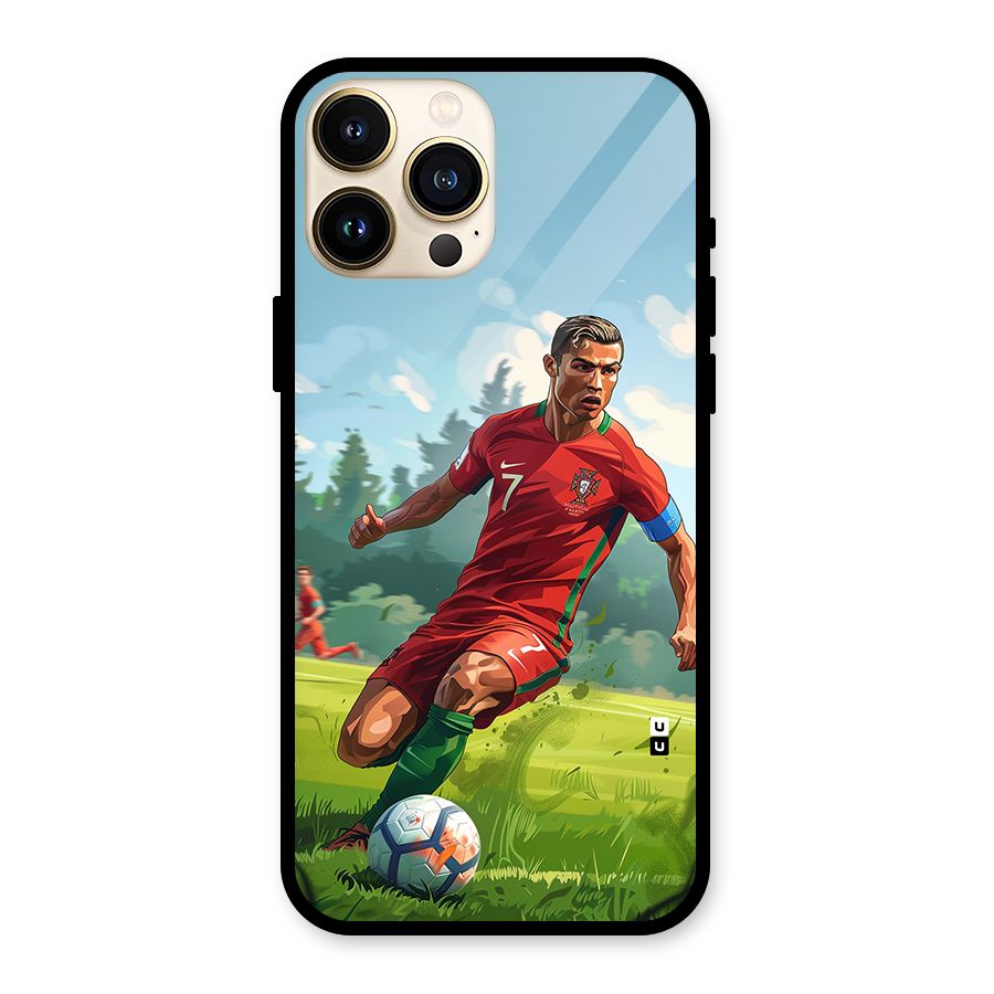 Soccer Star Playing Glass Back Case for iPhone 13 Pro Max