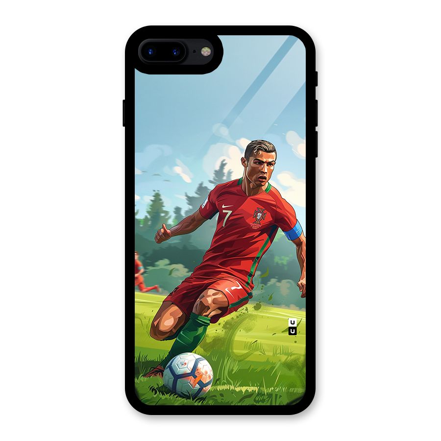 Soccer Star Playing Glass Back Case for iPhone 7 Plus