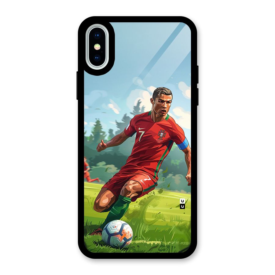 Soccer Star Playing Glass Back Case for iPhone XS