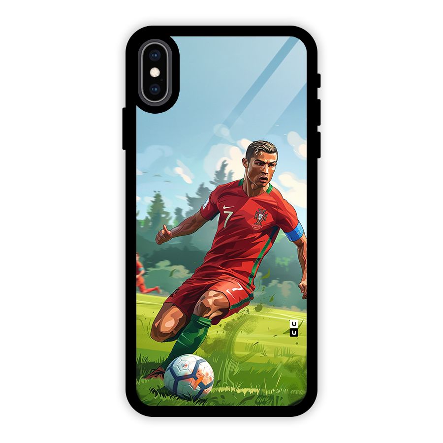 Soccer Star Playing Glass Back Case for iPhone XS Max