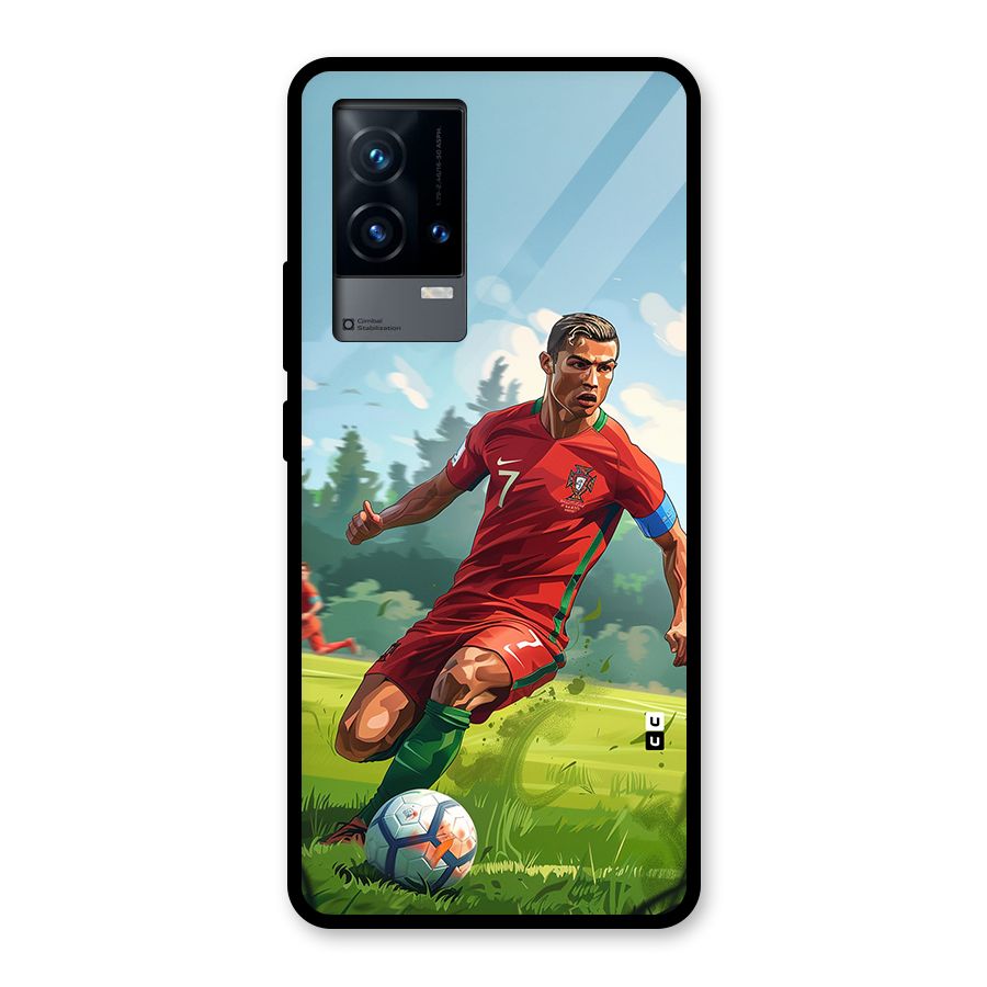 Soccer Star Playing Glass Back Case for iQOO 9 5G