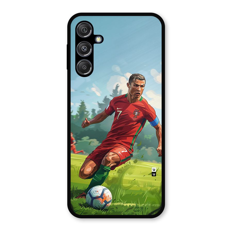 Soccer Star Playing Metal Back Case for Galaxy M34 5G