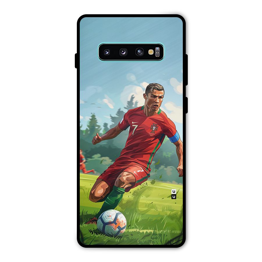 Soccer Star Playing Metal Back Case for Galaxy S10 Plus