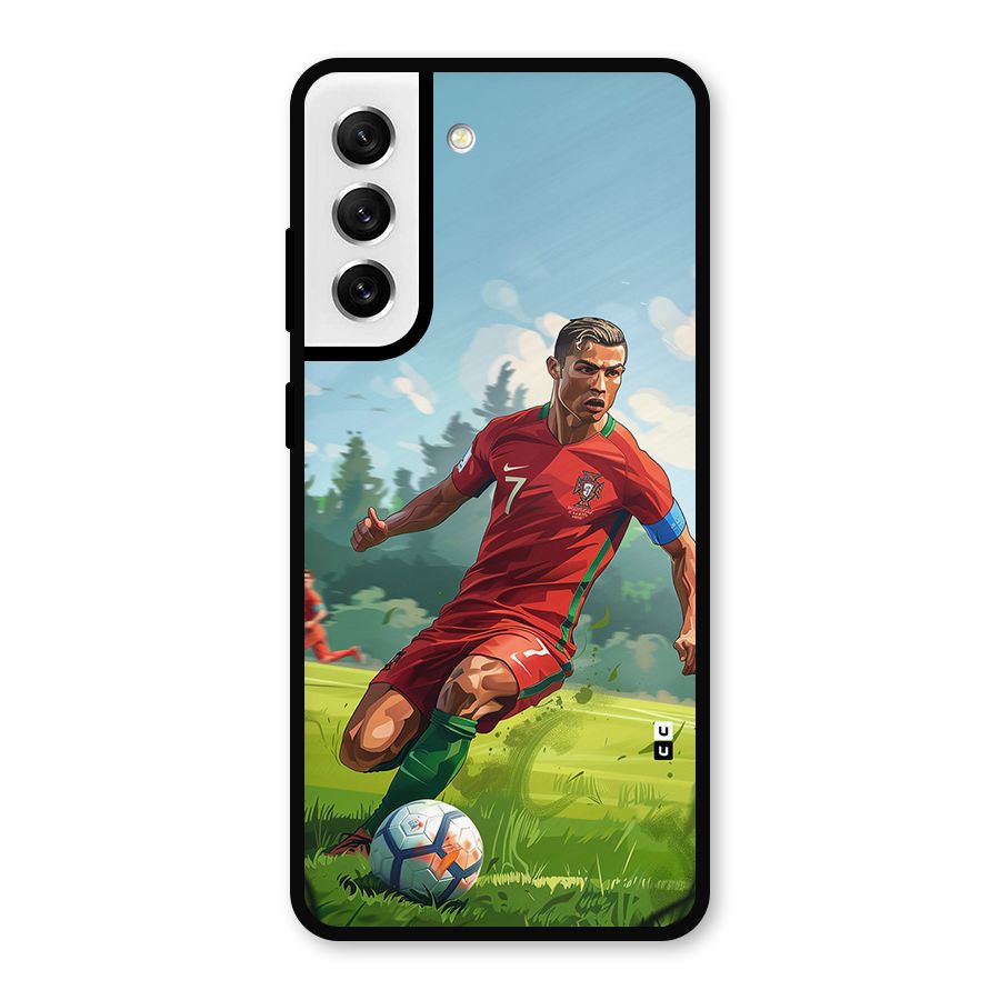 Soccer Star Playing Metal Back Case for Galaxy S21 FE 5G