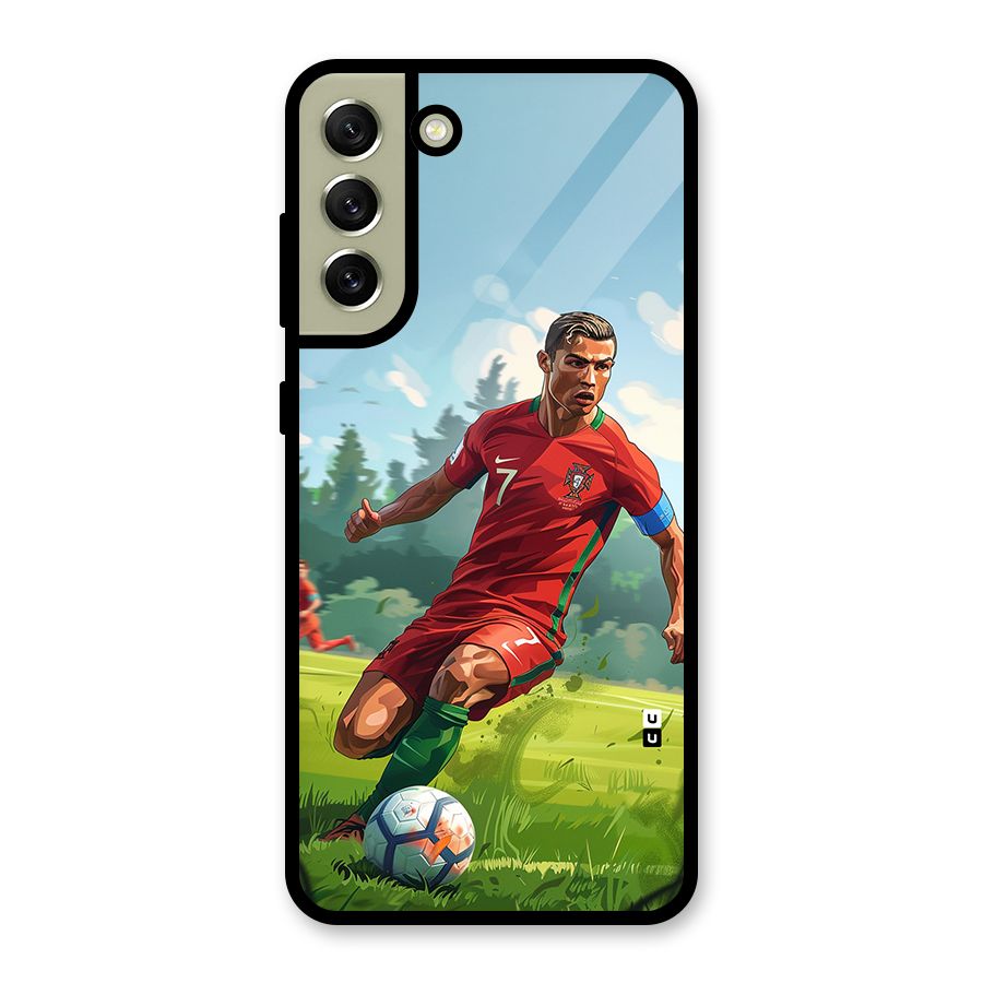 Soccer Star Playing Metal Back Case for Galaxy S21 FE 5G (2023)